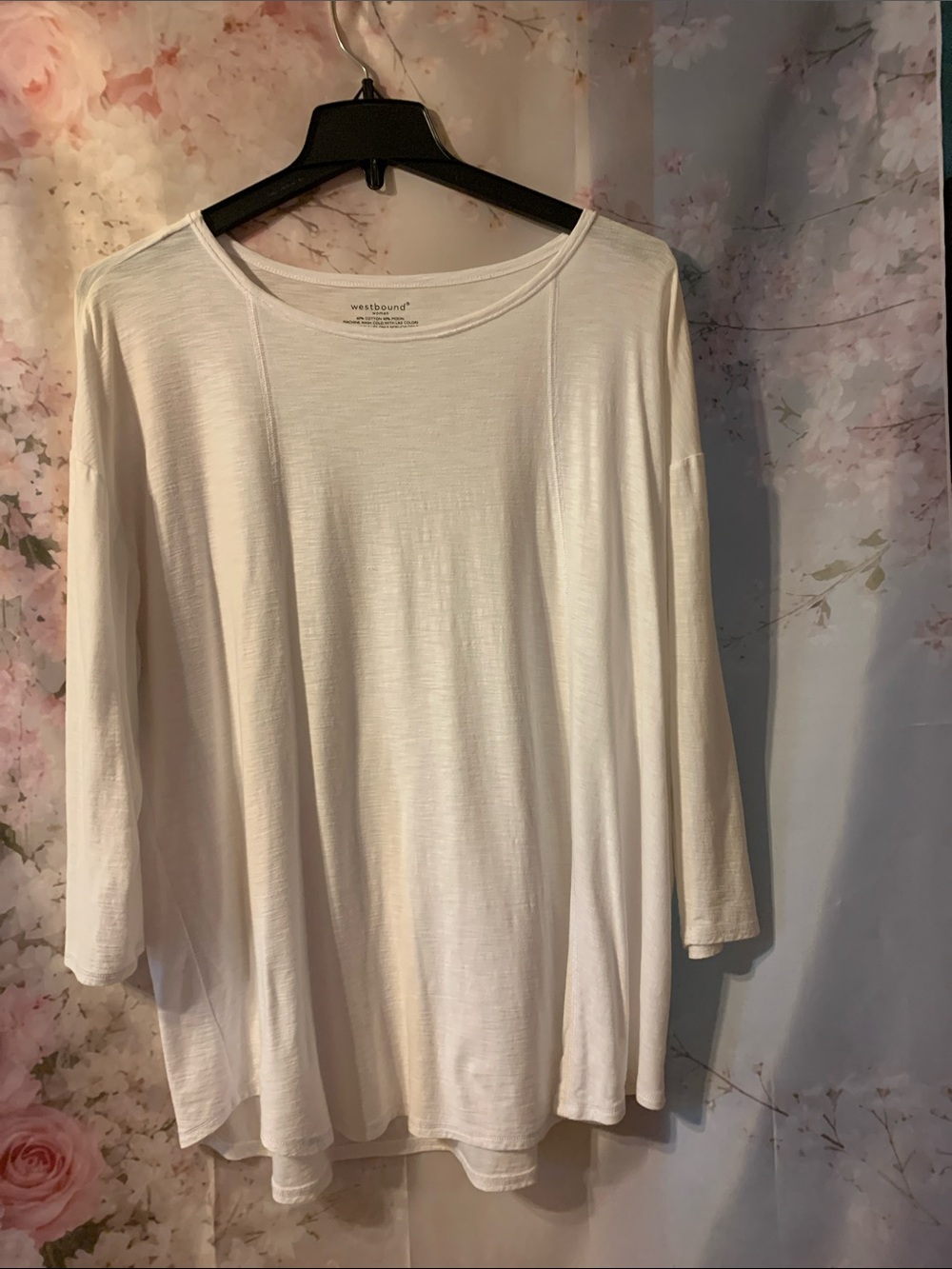 Westbound White Long-Sleeve Swing Tee